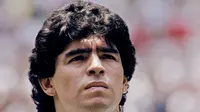 Penyerang Argentina, Diego Maradona, saat bersiap jelang menghadapi Jerman Barat pada laga final Piala Dunia 1986 di Meksiko, (29/6/1986). (Photo by - / AFP)