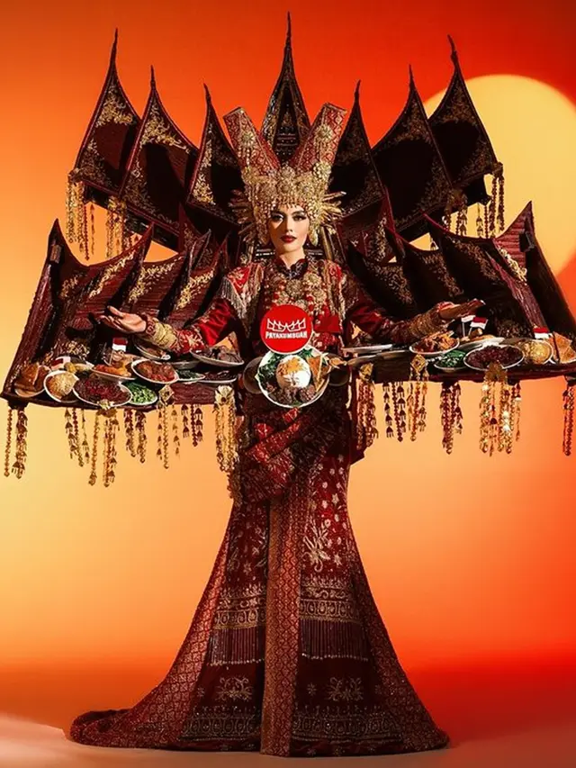 6 Potret Unik Kostum ala RM Padang Dipakai Nova Liana Miss Grand Indonesia 2024