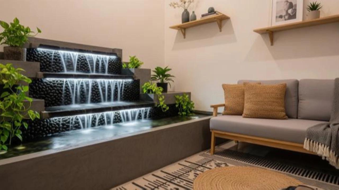 8 Model Air Terjun Mini Indoor di Ruang Tamu Kecil Bikin Suasana Sejuk