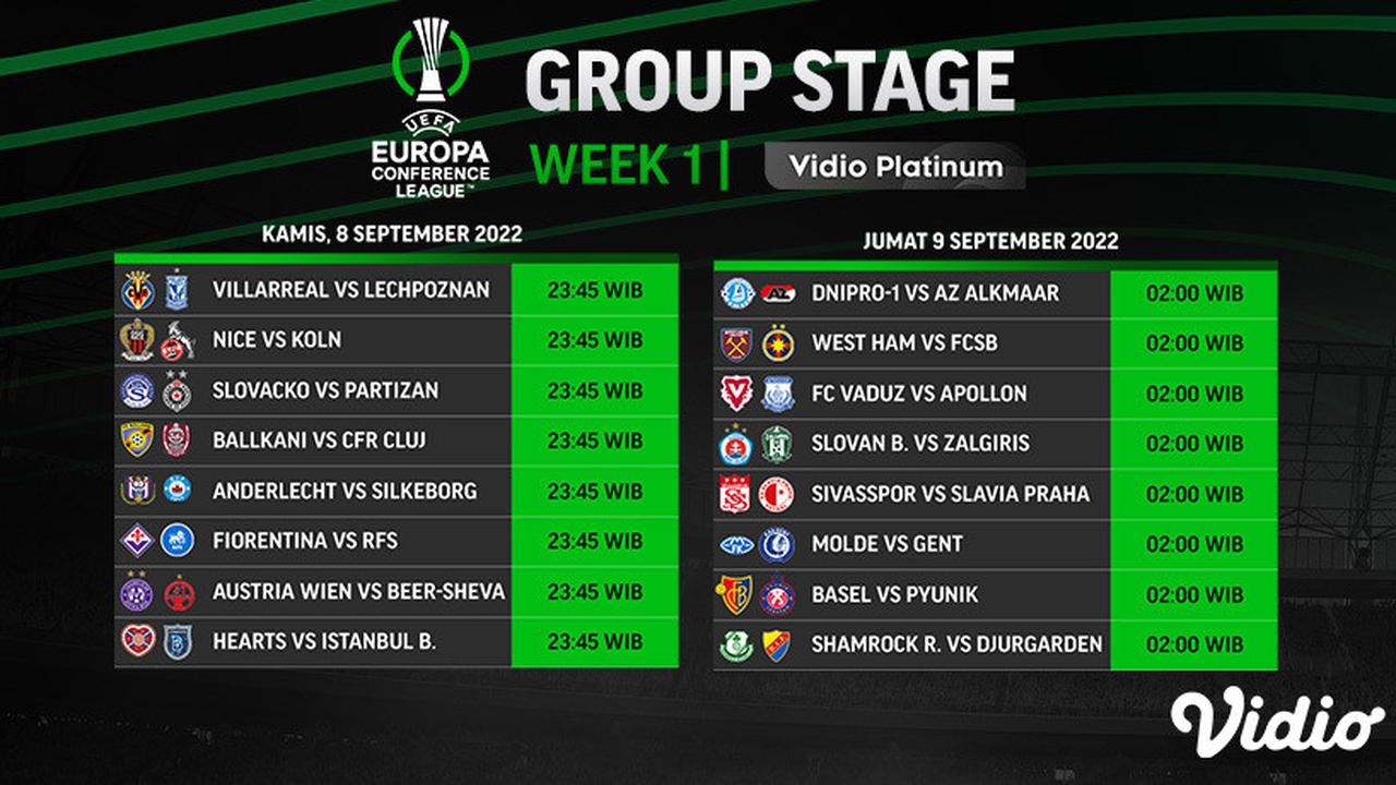 Link Live Streaming Liga Konferensi Eropa  Matchweek 1 di Vidio 8-9 September