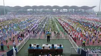 Ribuan Pelajar Ramaikan Stadion Benteng, Dispora Tangerang Pecahkan Rekor MURI Senam Bersama