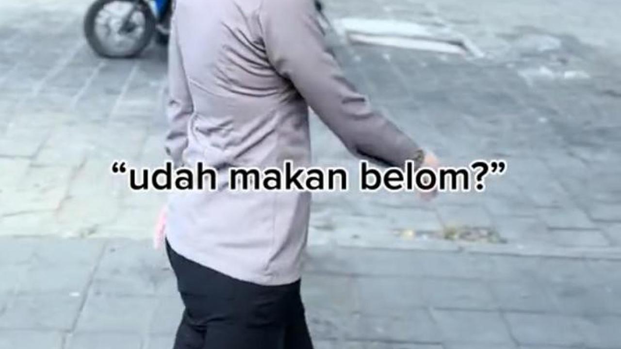 Polwan Cantik Ini Ajak Makan Para Pekerja Keras di Jalanan, Aksinya Viral