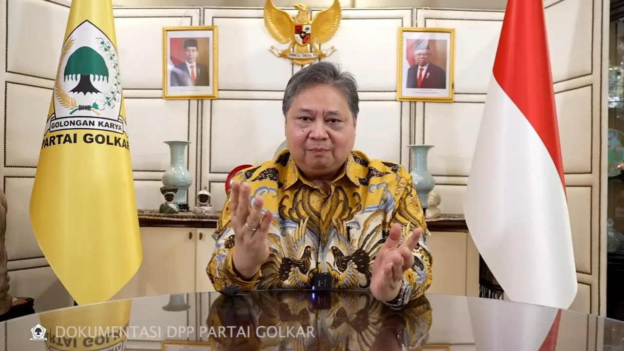 Airlangga Hartarto menyampaikan Pidato Resmi Pengunduran Diri sebagai Ketua Umum Partai Golkar.