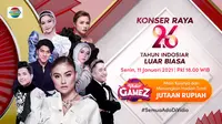Live streaming Konser raya 26 Tahun Indosiar Luar Biasa, Senin (11/1/2021) pukul 18.00 WIB dapat disaksikan melalui platform streaming Vidio. (Dok. Vidio)