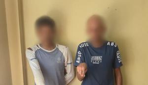 Polisi tangkap bule Prancis Ludovic Roche alias Muhammad Ali (kanan). (Istimewa)