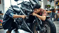 cara menghilangkan baret di motor ©Ilustrasi dibuat AI