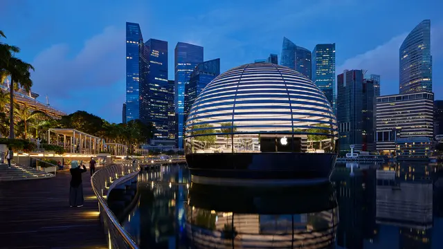 Foto Apple Marina Bay Sands diambil sebelum pandemi COVID-19