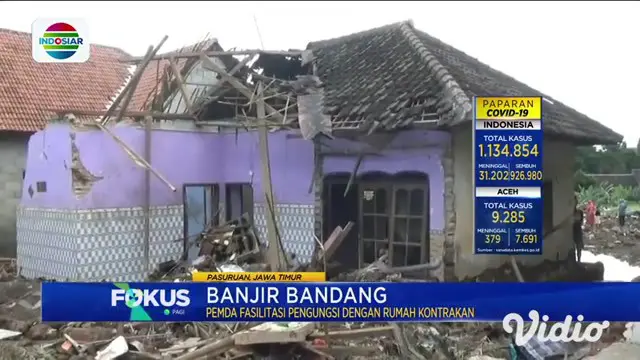 Inilah kondisi rumah yang rusak akibat banjir bandang yang menerjang Kepulungan, Gempol, Pasuruan, selain puing-puing banjir juga menyisakan lumpur tebal di rumah warga.