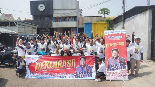 Erick Thohir memperoleh ratusan dukungan dari masyarakat DKI Jakarta, Sabtu (18/3/2023). Mereka meyakini, Erick Thohir dapat membawa perubahan bagi masyarakat, khususnya pada bidang ekonomi (Istimewa)