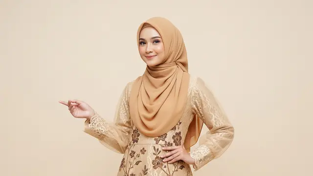 Model Gamis Batik Brokat Warna Gold