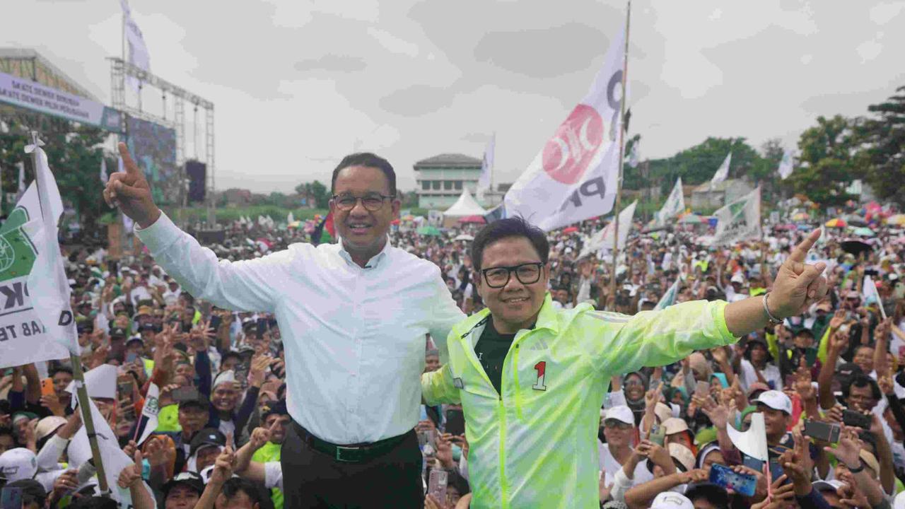 Capres-Cawapres nomor urut 1 Anies Baswedan dan Muhaimin Iskandar: 13,44 persen