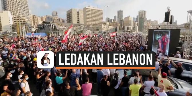 VIDEO: Hormati Korban Ledakan Lebanon, Ratusan Warga Turun ke Jalan