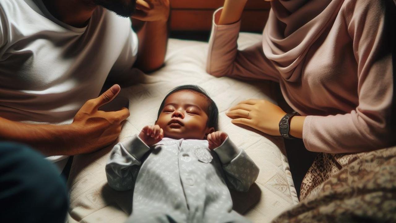 Ilustrasi Pasangan dengan Anak Bayi