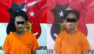TO dan AR, dua tersangka spesialis pencuri kabel tembaga di rumah kosong di Bandar Lampung. (Liputan6.com/ Dok Ist).