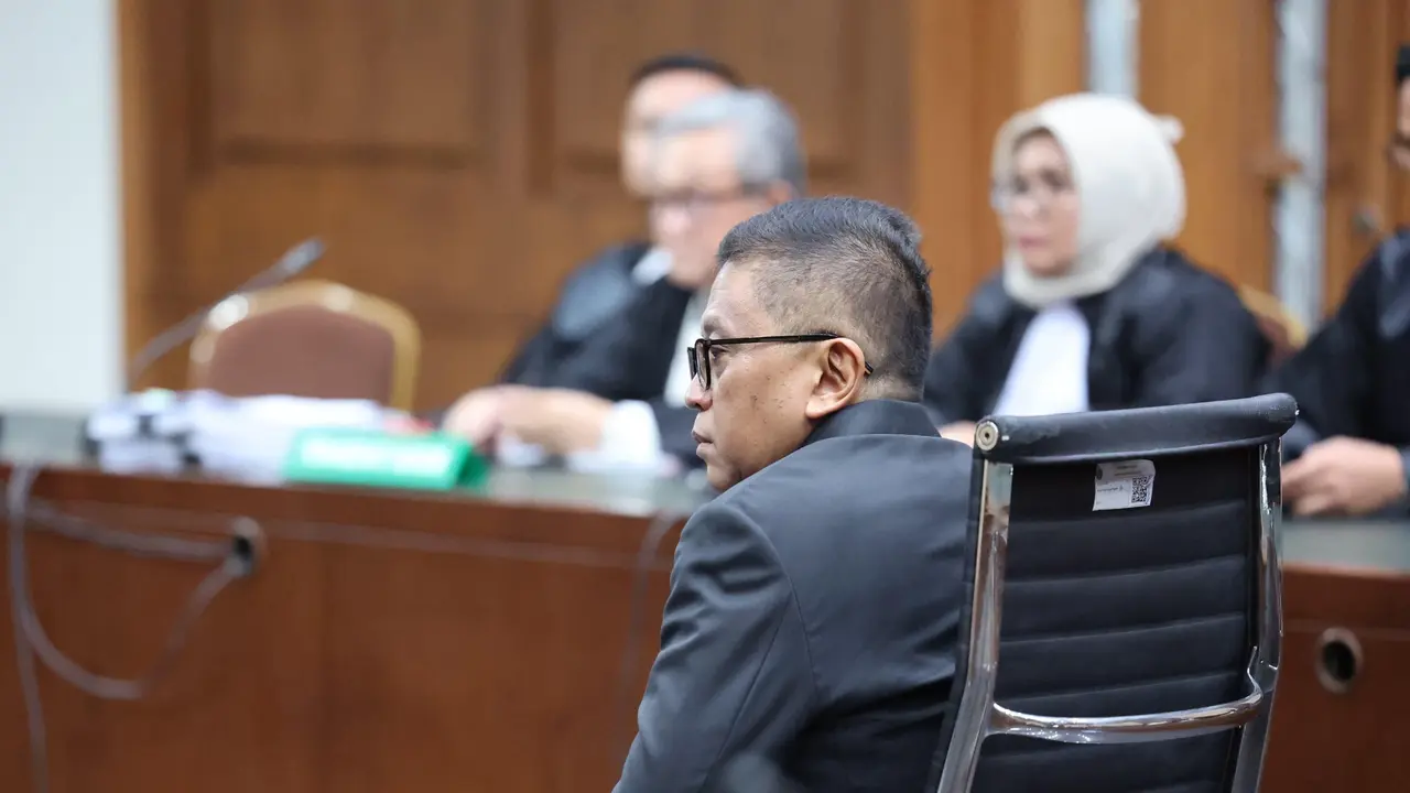Sekjen PDIP hasto Kristiyanto mengikuti sidang Pengadilan Tipikor Jakarta Pusat. (Istimewa)