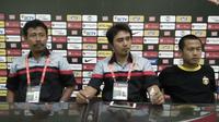Sesi jumpa pers usai laga Bhayangkara FC versus Barito Putera, Sabtu (10/9/2016) di Stadion Gelora Delta, Sidoarjo. (Bola.com/Fahrizal Arnas)