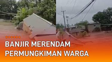 Banjir rendam pemukiman warga di Serang, viral di media sosial.