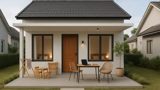 Desain Rumah Ukuran 6x9 2 Kamar/Ilustrasi gambar oleh AI