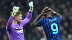 Reaksi pemain Inter Milan, Marcus Thuram (kanan) selama pertandingan babak playoff Liga Champions 2025-2026 melawan Bodo/Glimt di stadion San Siro, Italia, Selasa 24 Februari 2026 waktu setempat atau Rabu (25/2/2026) dini hari WIB. Inter Milan gagal melangkah lebih jauh di Liga Champions 2025-2026. (Spada/LaPresse via AP)