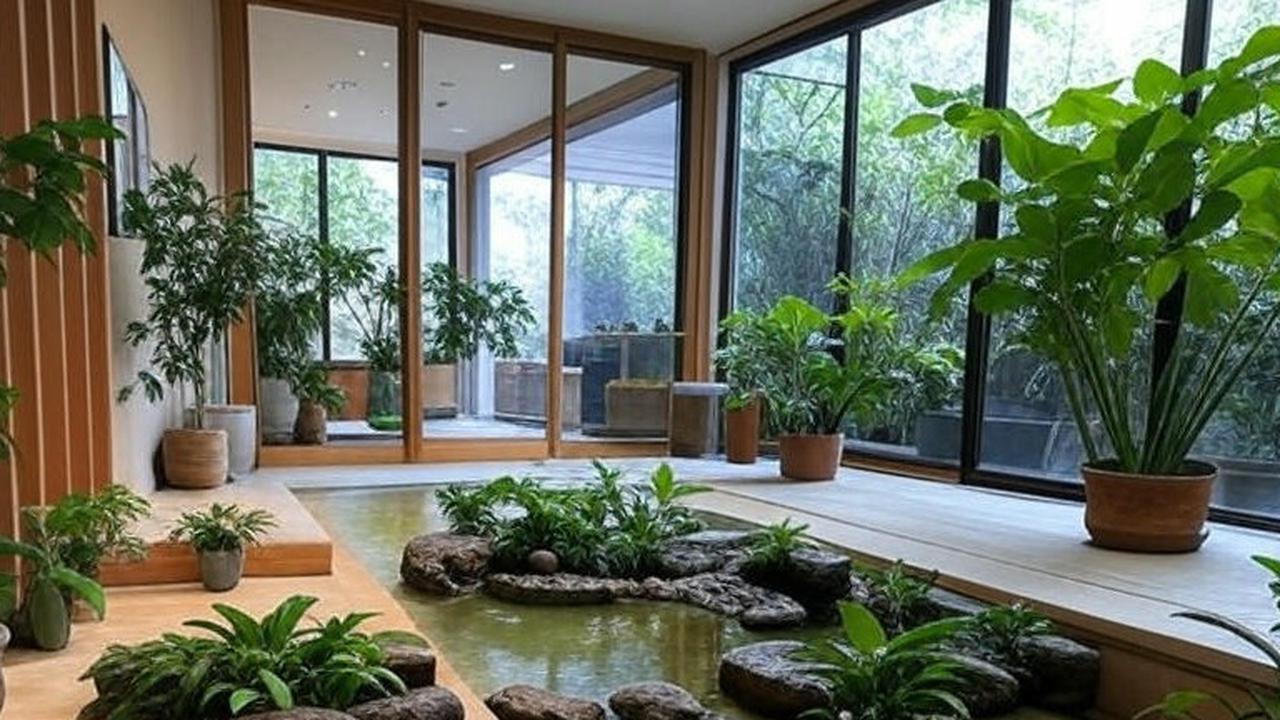 Taman dalam rumah dengan nuansa Zen