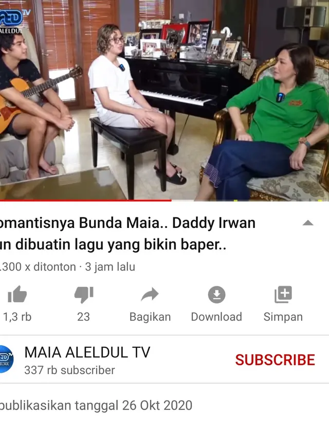 Unggahan Maia Estianty. (Foto: YouTube Maia Aleldul TV)