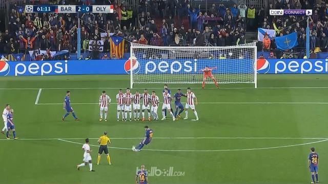Lionel Messi menambah catatan dirinya ke dalam buku sejarah selepas gol ke-100-nya di Eropa membantu 10 pemain Barcelona menang 3-1.