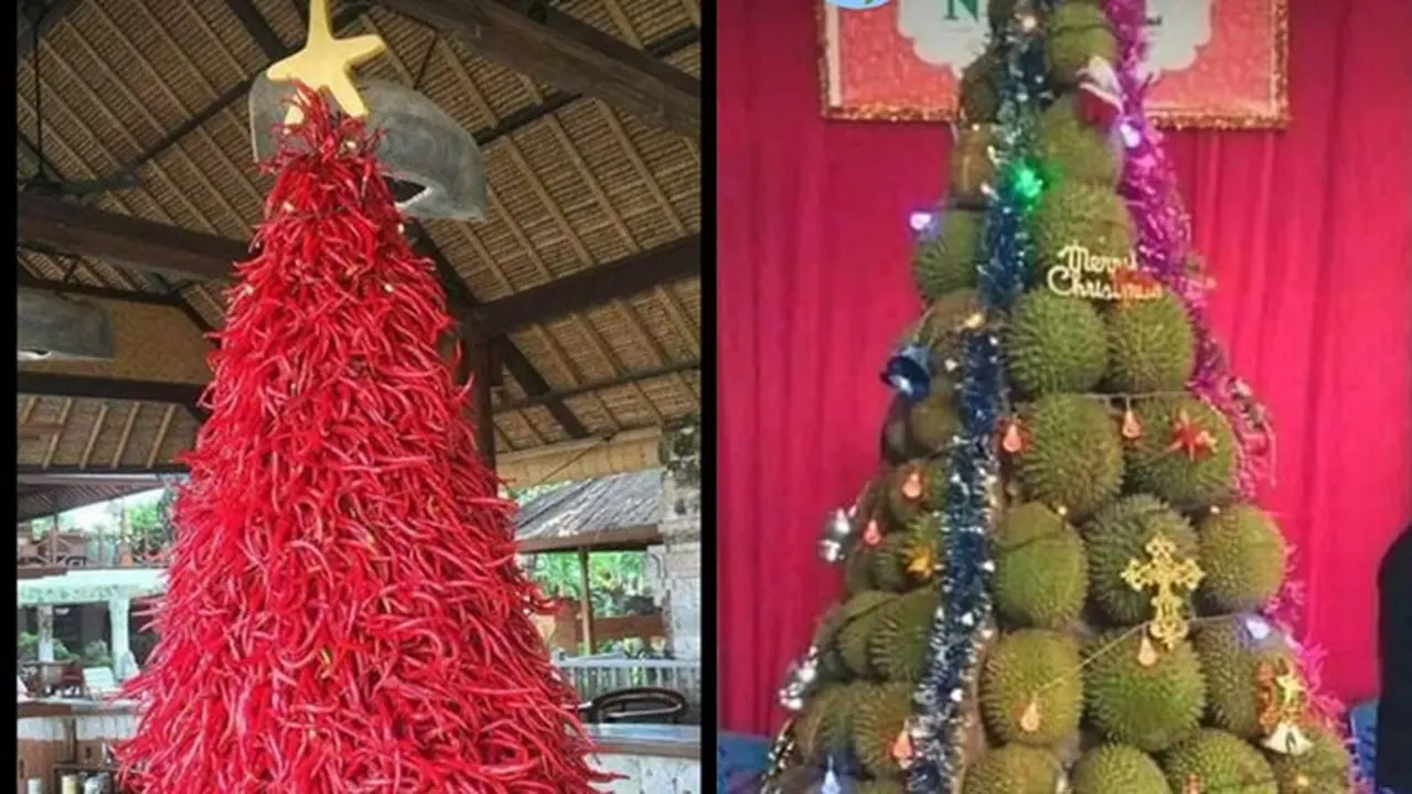 6 Kreasi Pohon Natal Dari Buah dan Sayur Ini Unik Banget