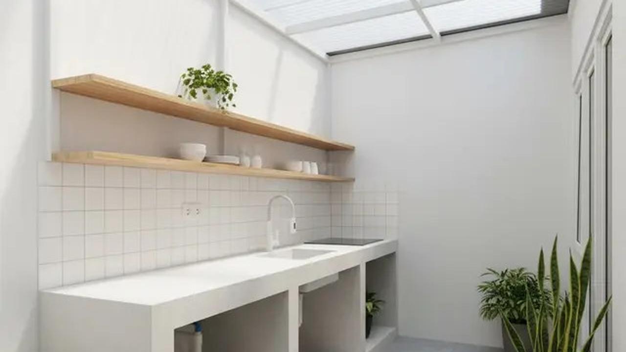 12 Inspirasi Dapur Outdoor Lahan Sempit dengan Meja Cor Minimalis Tren 2025