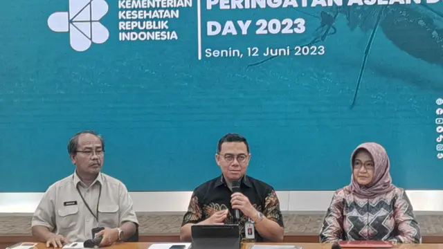 Konferensi Pers 'Peringatan ASEAN Dengue Day 2023' oleh Kemenkes RI di Jakarta Selatan, Senin, (12/6/2023).