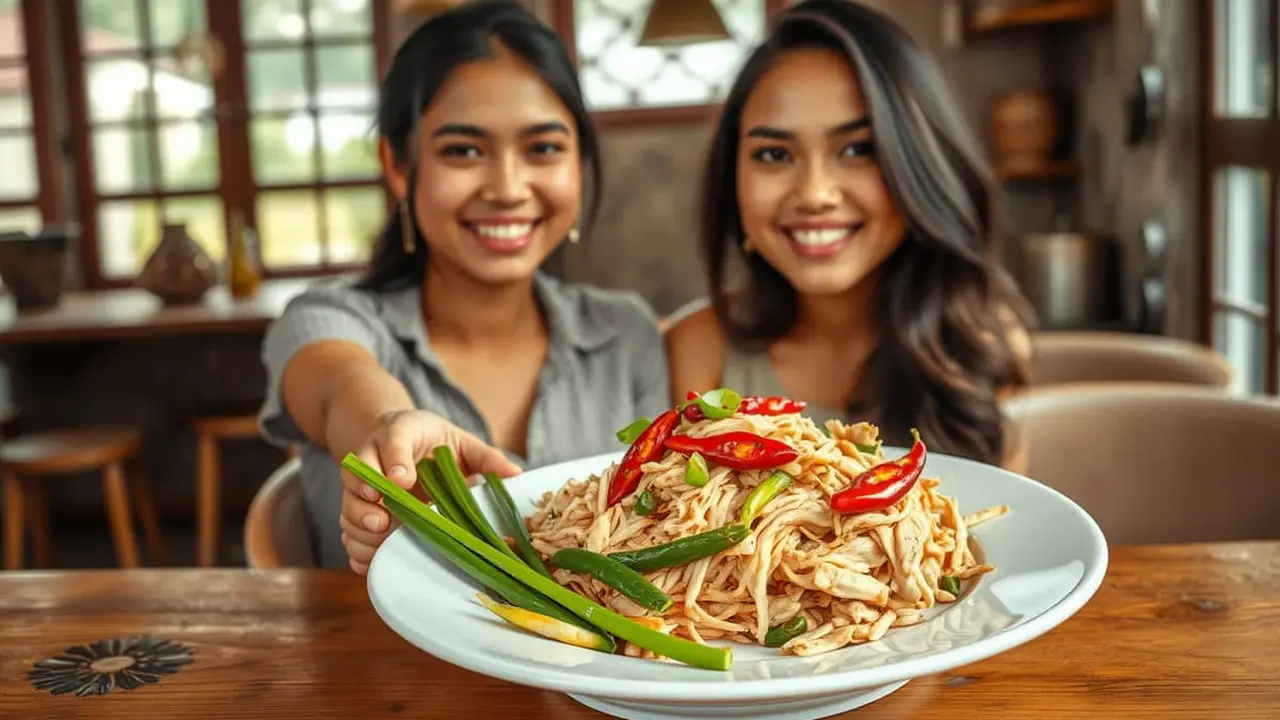 resep ayam suwir pedas manis