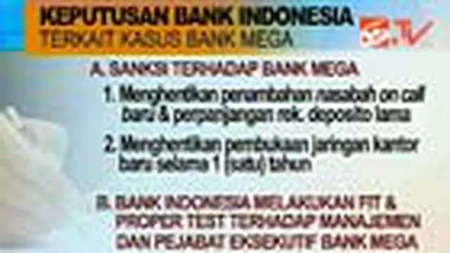 Bank Mega Dikenai Sanksi