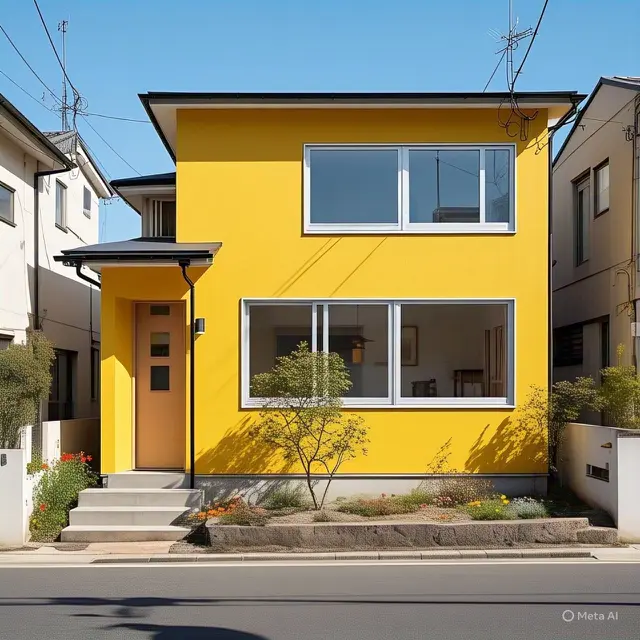 Rekomendasi Warna Cat Rumah Dua Lantai Minimalis. Foto: Meta AI