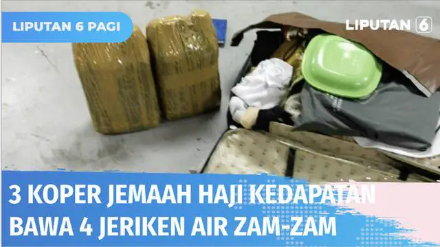 Terdapat tiga koper milik jemaah haji asal embarkasi Jakarta-Bekasi, terpaksa dibongkar karena diketahui membawa empat jeriken air zam-zam. Padahal, ketiga koper tersebut sebelumnya sudah melalui pemeriksaan sinar x di Bandara King Abdul Aziz, Jeddah...