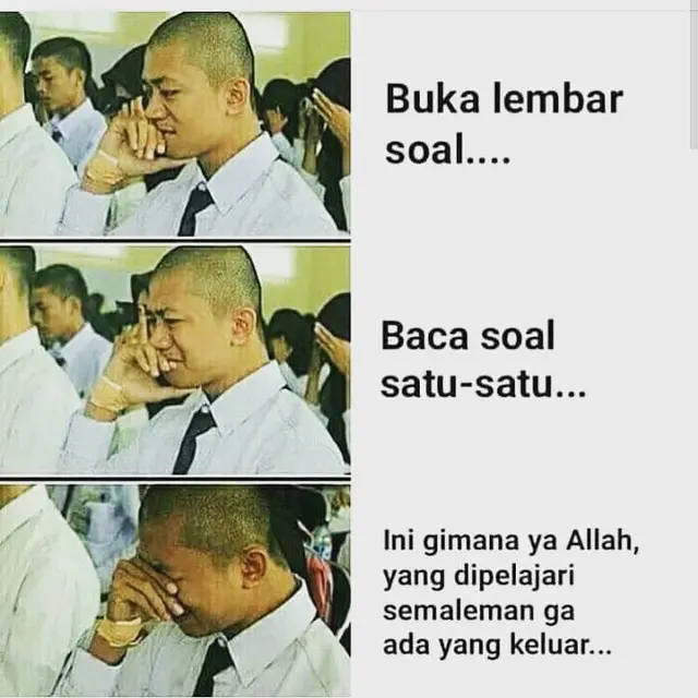 7 Meme Kesulitan Mengerjakan Soal Ujian Ini Kocak Banget