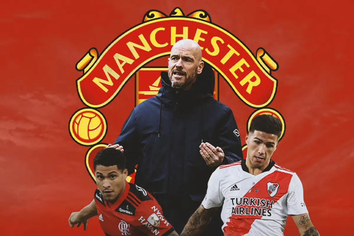 Manchester United - Erik ten Hag dikelilingi Enzo Fernandez, Joao Gomes