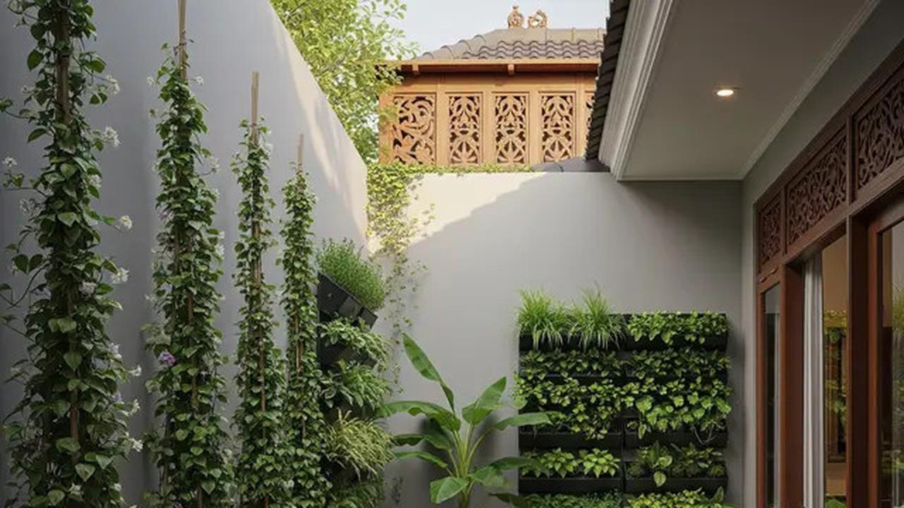 9 Model Teras Belakang Rumah dengan Tiang Tanaman Salur yang Instagramable 2025