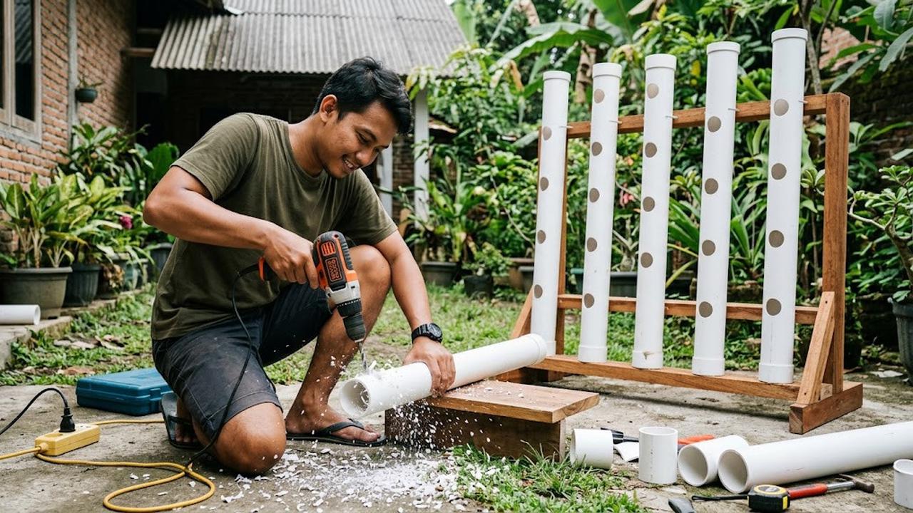 Merakit Rangka Menara Bertingkat