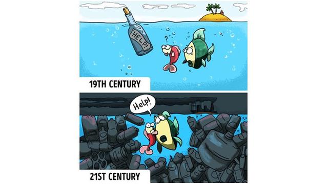 Kehidupan zaman sekarang, laut semakin tercemar dengan sampah plastik.