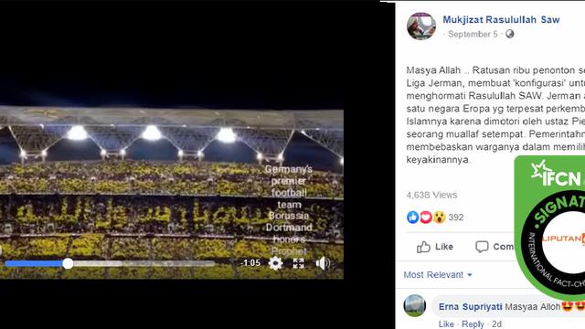 Cek Fakta - Suporter Borussia Dortmund Bentuk Konfigurasi Rasulullah?