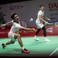 Pebulutangkis ganda putra Indonesia, Muhammad Sohibul Fikri/Bagas Maulana bertanding melawan pebulutangkis ganda putra Jepang Takuro Hoki/Yugo Kobayashi Jonatan pada laga perempat final Indonesia Masters 2023 di Istora Senayan, Jakarta, Jumat (27/01/2023). Bagas/Fikri kalah dengan skor 11-21, 13-21. (Bola.com/Bagaskara Lazuardi)