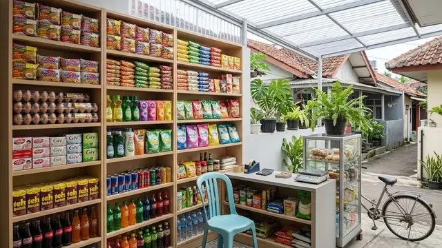 Inspirasi Warung Mini di Teras Rumah Sempit yang Simpel