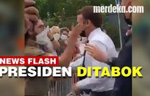 VIDEO : Reaksi Presiden Prancis Emmanual Macron Ditampar Seorang Warga