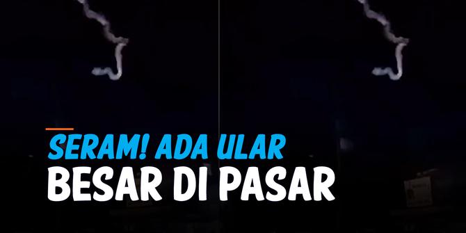VIDEO: Mengerikan! Ada Ular Besar Bergelantungan di Area Pasar