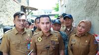 Wakil Wali Kota Pilar Saga Ichsan saat menyambangi lokasi pembangunanTempat Pembuangan Akhir (TPA) Cipeucang, Kecamatan Serpong. (Istimewa)