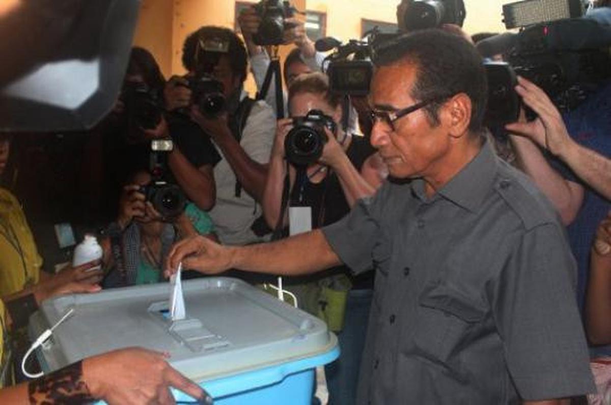Xanana nyoblos di Pilpres Timor Leste