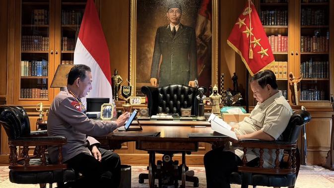 Isi Pertemuan Satu Jam Prabowo dan Kapolri di Hambalang
