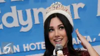 Miss International 2015,  Edymar Martinez Blanco saat berkunjung ke Indonesia. [Foto: Herman Zakharia/Liputan6.com]
