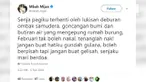 Mbah Mijan kembali berkicau tentang penerawangannya. Kali ini Mbah Mijan menyebut bulan Februari.