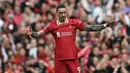 Di babak kedua, pada menit ke-51, Darwin Nunez membuat kedudukan menjadi imbang 1-1 usai menerima umpan dari Luiz Diaz. (Paul ELLIS/AFP)