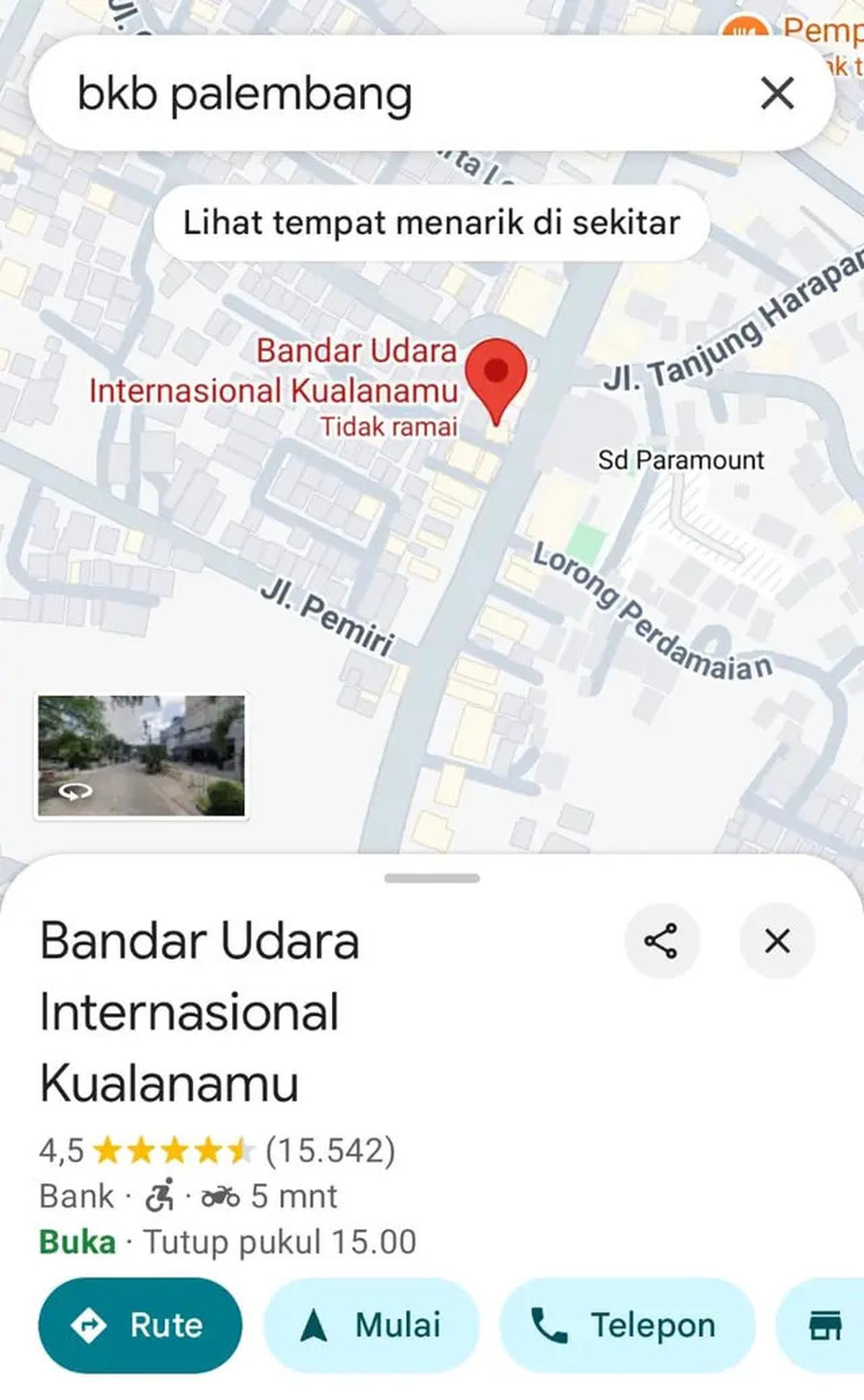 Usai Jadi Lokasi Konten Rendang Willie Salim, Google Maps Plasa BKB Palembang Berubah Mendadak Jadi Bandara Medan